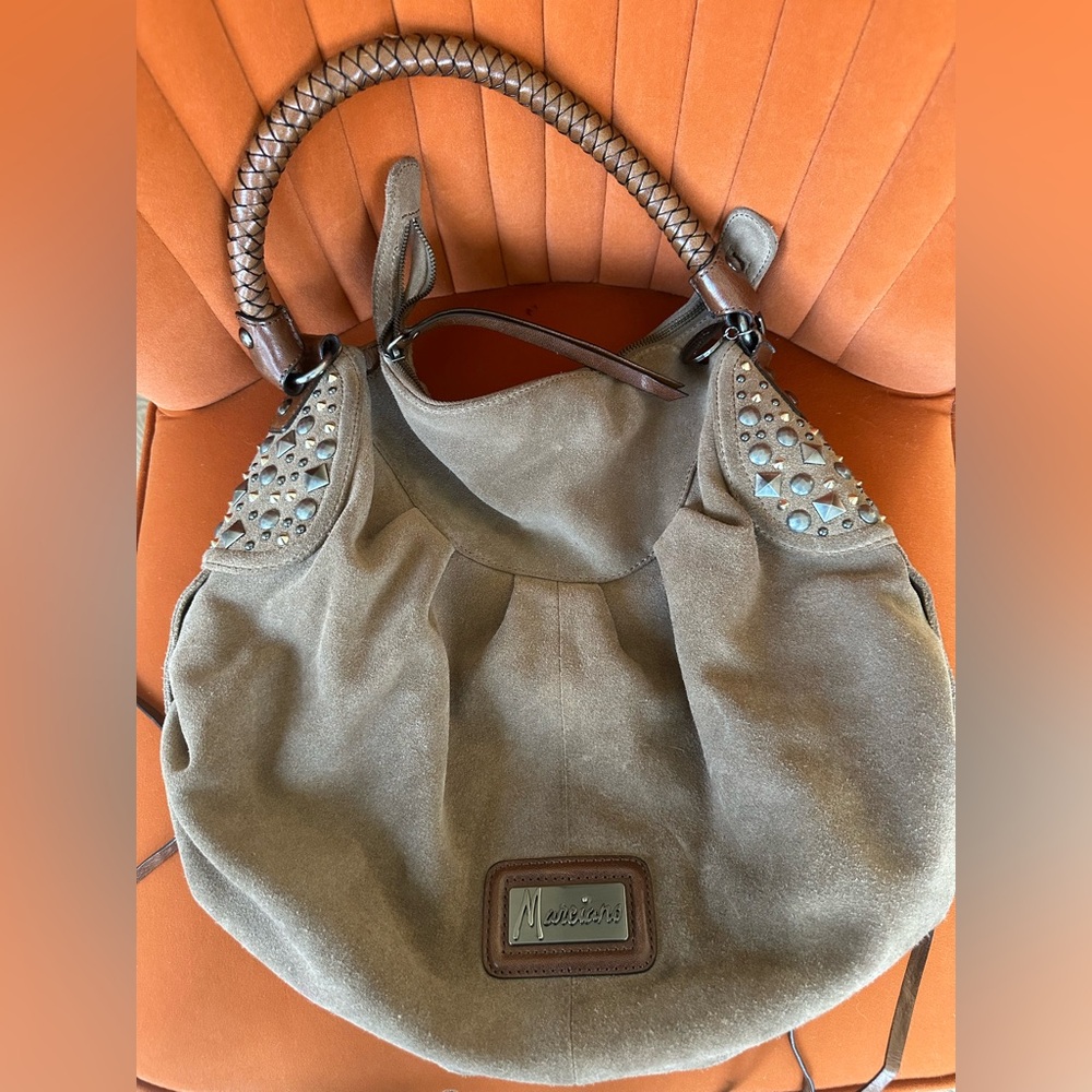 Vintage Marciano Suede Hobo Bag with Studs